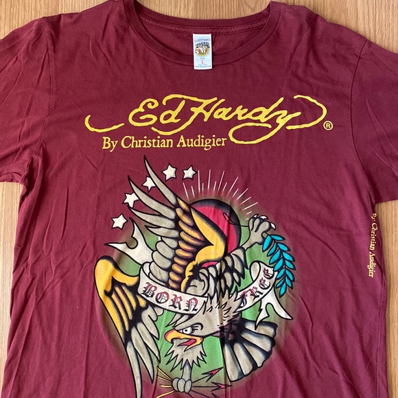 ❤️ Ed Hardy by Christian Audigier Eagle Tee Size Large NWOT - Picture 2 of 12